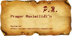 Prager Maximilián névjegykártya